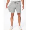 imageJMIERR Mens Casual 7quot Shorts Cotton Elastic Waist Drawstring Summer Texture Stretch Beach Shorts with PocketsGrey