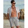 imageJMIERR Mens Casual 7quot Shorts Cotton Elastic Waist Drawstring Summer Texture Stretch Beach Shorts with PocketsGrey
