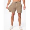 imageJMIERR Mens Casual 7quot Shorts Cotton Elastic Waist Drawstring Summer Texture Stretch Beach Shorts with PocketsKhaki