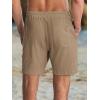 imageJMIERR Mens Casual 7quot Shorts Cotton Elastic Waist Drawstring Summer Texture Stretch Beach Shorts with PocketsKhaki