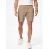 imageJMIERR Mens Casual 7quot Shorts Cotton Elastic Waist Drawstring Summer Texture Stretch Beach Shorts with PocketsKhaki