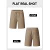 imageJMIERR Mens Casual 7quot Shorts Cotton Elastic Waist Drawstring Summer Texture Stretch Beach Shorts with PocketsKhaki