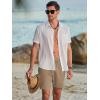 imageJMIERR Mens Casual 7quot Shorts Cotton Elastic Waist Drawstring Summer Texture Stretch Beach Shorts with PocketsKhaki