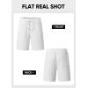 imageJMIERR Mens Casual 7quot Shorts Cotton Elastic Waist Drawstring Summer Texture Stretch Beach Shorts with PocketsWhite