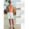 imageJMIERR Mens Casual 7quot Shorts Cotton Elastic Waist Drawstring Summer Texture Stretch Beach Shorts with PocketsWhite