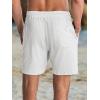 imageJMIERR Mens Casual 7quot Shorts Cotton Elastic Waist Drawstring Summer Texture Stretch Beach Shorts with PocketsWhite