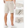 imageJMIERR Mens Casual 8quot Cotton Linen Shorts  Button Waist Summer Beach Shorts with PocketsBeige