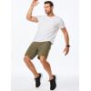 imageJMIERR Mens Casual 8quot Cotton Linen Shorts  Button Waist Summer Beach Shorts with PocketsGreen