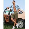 imageJMIERR Mens Casual 8quot Cotton Linen Shorts  Button Waist Summer Beach Shorts with PocketsGreen