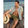 imageJMIERR Mens Casual 8quot Cotton Linen Shorts  Button Waist Summer Beach Shorts with PocketsGreen