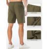 imageJMIERR Mens Casual 8quot Cotton Linen Shorts  Button Waist Summer Beach Shorts with PocketsGreen