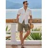 imageJMIERR Mens Casual 8quot Cotton Linen Shorts  Button Waist Summer Beach Shorts with PocketsGreen