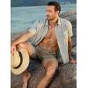 imageJMIERR Mens Casual 8quot Cotton Linen Shorts  Button Waist Summer Beach Shorts with PocketsLight Green