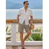 imageJMIERR Mens Casual 8quot Cotton Linen Shorts  Button Waist Summer Beach Shorts with PocketsLight Green
