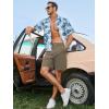 imageJMIERR Mens Casual 8quot Cotton Linen Shorts  Button Waist Summer Beach Shorts with PocketsLight Green