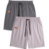 imageJMIERR Mens Casual Shorts  Cotton Drawstring Summer Beach Stretch Twill Chino Golf ShortsZ 2 Pack  Dark Grey  Light Grey