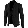 imageJMIERR Mens Casual Wool Blend Long Sleeve Shawl Collar Buttons Down Cable Knit Cardigan Sweater1 Black
