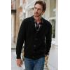imageJMIERR Mens Casual Wool Blend Long Sleeve Shawl Collar Buttons Down Cable Knit Cardigan Sweater1 Black