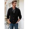 imageJMIERR Mens Casual Wool Blend Long Sleeve Shawl Collar Buttons Down Cable Knit Cardigan Sweater1 Black