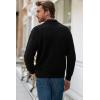 imageJMIERR Mens Casual Wool Blend Long Sleeve Shawl Collar Buttons Down Cable Knit Cardigan Sweater1 Black