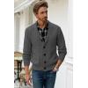 imageJMIERR Mens Casual Wool Blend Long Sleeve Shawl Collar Buttons Down Cable Knit Cardigan Sweater2 Dark Grey