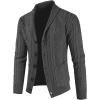 imageJMIERR Mens Casual Wool Blend Long Sleeve Shawl Collar Buttons Down Cable Knit Cardigan Sweater2 Dark Grey