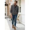 imageJMIERR Mens Casual Wool Blend Long Sleeve Shawl Collar Buttons Down Cable Knit Cardigan Sweater2 Dark Grey