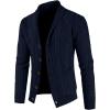 imageJMIERR Mens Casual Wool Blend Long Sleeve Shawl Collar Buttons Down Cable Knit Cardigan Sweater3 Blue