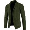 imageJMIERR Mens Casual Wool Blend Long Sleeve Shawl Collar Buttons Down Cable Knit Cardigan Sweater4 Green