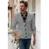 imageJMIERR Mens Casual Wool Blend Long Sleeve Shawl Collar Buttons Down Cable Knit Cardigan Sweater5 Light Grey
