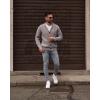 imageJMIERR Mens Casual Wool Blend Long Sleeve Shawl Collar Buttons Down Cable Knit Cardigan Sweater5 Light Grey