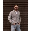 imageJMIERR Mens Casual Wool Blend Long Sleeve Shawl Collar Buttons Down Cable Knit Cardigan Sweater5 Light Grey