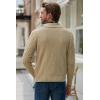 imageJMIERR Mens Casual Wool Blend Long Sleeve Shawl Collar Buttons Down Cable Knit Cardigan Sweater6 Khaki