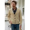 imageJMIERR Mens Casual Wool Blend Long Sleeve Shawl Collar Buttons Down Cable Knit Cardigan Sweater6 Khaki