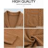 imageJMIERR Mens Casual Wool Blend Long Sleeve Shawl Collar Buttons Down Cable Knit Cardigan SweaterA Brown
