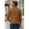 imageJMIERR Mens Casual Wool Blend Long Sleeve Shawl Collar Buttons Down Cable Knit Cardigan SweaterA Brown
