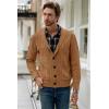 imageJMIERR Mens Casual Wool Blend Long Sleeve Shawl Collar Buttons Down Cable Knit Cardigan SweaterA Brown