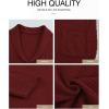 imageJMIERR Mens Casual Wool Blend Long Sleeve Shawl Collar Buttons Down Cable Knit Cardigan SweaterC Red