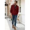 imageJMIERR Mens Casual Wool Blend Long Sleeve Shawl Collar Buttons Down Cable Knit Cardigan SweaterC Red
