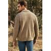 imageJMIERR Mens Casual Wool Blend Long Sleeve Shawl Collar Buttons Down Cable Knit Cardigan SweaterD Brown