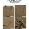 imageJMIERR Mens Casual Wool Blend Long Sleeve Shawl Collar Buttons Down Cable Knit Cardigan SweaterD Brown