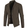 imageJMIERR Mens Casual Wool Blend Long Sleeve Shawl Collar Buttons Down Cable Knit Cardigan SweaterD Brown2