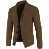 imageJMIERR Mens Casual Wool Blend Long Sleeve Shawl Collar Buttons Down Cable Knit Cardigan SweaterD Brown3