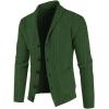 imageJMIERR Mens Casual Wool Blend Long Sleeve Shawl Collar Buttons Down Cable Knit Cardigan SweaterD Green2