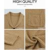 imageJMIERR Mens Casual Wool Blend Long Sleeve Shawl Collar Buttons Down Cable Knit Cardigan SweaterD Khaki