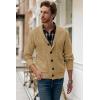 imageJMIERR Mens Casual Wool Blend Long Sleeve Shawl Collar Buttons Down Cable Knit Cardigan SweaterD Khaki