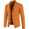 imageJMIERR Mens Casual Wool Blend Long Sleeve Shawl Collar Buttons Down Cable Knit Cardigan SweaterD Orange
