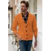 imageJMIERR Mens Casual Wool Blend Long Sleeve Shawl Collar Buttons Down Cable Knit Cardigan SweaterD Orange