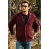 imageJMIERR Mens Casual Wool Blend Long Sleeve Shawl Collar Buttons Down Cable Knit Cardigan SweaterD Red