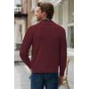 imageJMIERR Mens Casual Wool Blend Long Sleeve Shawl Collar Buttons Down Cable Knit Cardigan SweaterD Red
